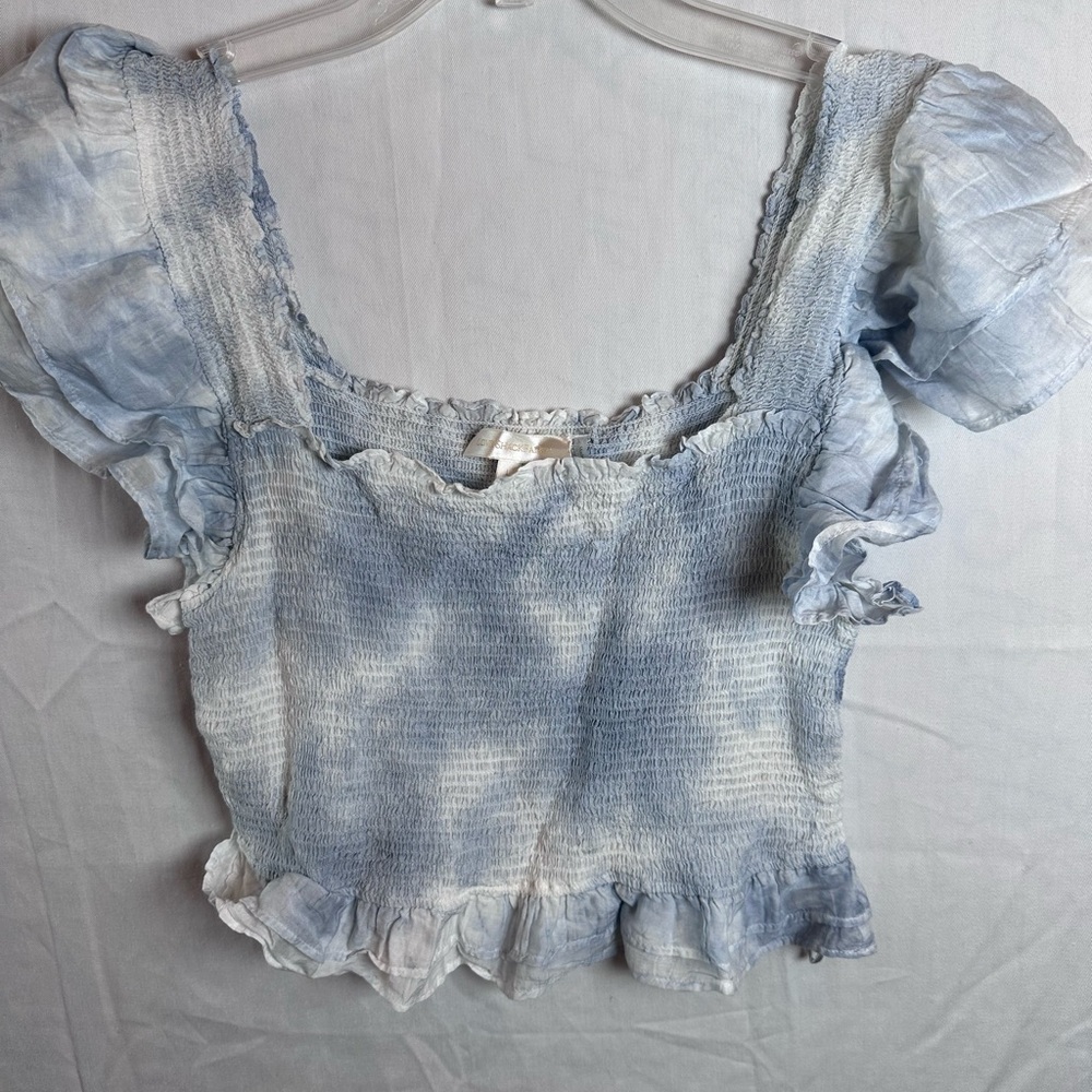 Love Shack Fancy Wrennly Top Heather Blue
Hand Dye